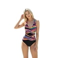 thumbnail image 5 of Top-kevin Womens One Piece Swimsuit Tummy Control Adjustable Strap Rainbow Stripe Bathing Suit for Beach, 5 of 5