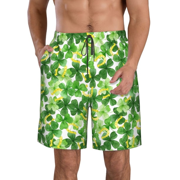 Fotbe Happy St. Patrick's Day Trajes de Baño Estampados para Hombre, Shorts de Verano de Secado Rápido, Ropa de Playa, Bañadores-XX-Large