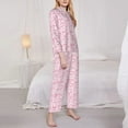 thumbnail image 3 of Haiem Ribbon Bow Pattern Women’s Long-sleeve Sleepwear,Sleepwear Set,2-piece Loungewear Set,Soft PJs Comfy Nightwear with Pockets-, 3 of 7