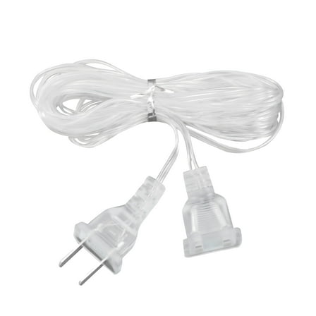GJX Clear Extension Cord 16 FT,1 Pack Extension Cord,US plug Extension Cord,2 Prong Extension Cords Male to Female,Indoor Extension Cord for Light