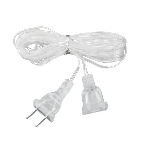 GJX Clear Extension Cord 16 FT,1 Pack Extension Cord,US plug Extension Cord,2 Prong Extension Cords Male to Female,Indoor Extension Cord for Light