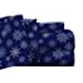 thumbnail image 3 of Pointehaven Flannel Deep Pocket Set with Oversized Flat Sheet, Twin, Snow Flakes Navy, 3 of 7