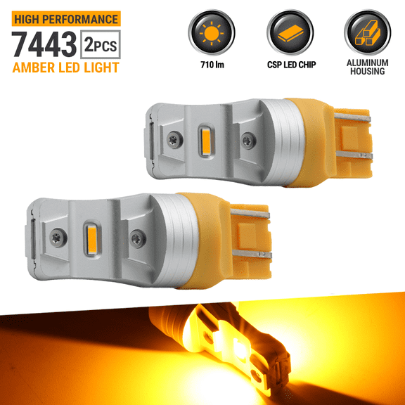 7443 7440 7444 LED Turn Signal Amber DRL Parking Light Bulbs