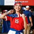 thumbnail image 4 of Yanonmyfd Game Day Bracelets for Women, Stackable Heishi Beaded Stretch Soccer Bracelet Soccer, World Soccer Cup Team Color Accessories & Outfits Jewelry, Soccers Dads Moms Coaches Fans Gifts,M-red, 4 of 16