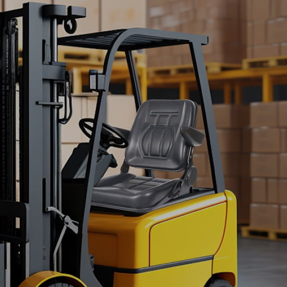 Adjustable Backrest Forklift And Tractor Seat – Comfortable Black Design