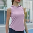 thumbnail image 5 of CFLVAEK Workout Tank Top for Women with Hood Loose Fit Sleeveless Yoga Tops Quick Dry Running Tennis Tank Tops Solid Color Curved Hem Shirts Pink XL, 5 of 6