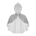 thumbnail image 3 of Eandarui Womens Shiny Wet Look Hooded Cloak With Front Button Closure For Rave And Party Wear Silver One Size, 3 of 4