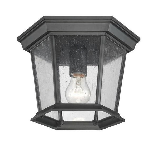 5275BK/SD-Acclaim Lighting-Dover - One Light Flush Mount in Versatile Style - 11 Inches Wide by 8 Inches High-Matte Black Finish-Clear Seeded Glass