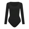 thumbnail image 6 of UAYOTSE Women's Crew Neck Long Sleeve Bodysuits Basic Slim Fit Comfy Lightweight Layering Top Fall Winter Outfits,3XL Black, 6 of 6