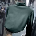 thumbnail image 3 of Women's Plain T-Shirt Blouses Slim Fitted Long Sleeve Mock Turtle Neck Layering Fall Winter Cute Tee Tops,Green,M, 3 of 5