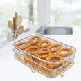 thumbnail image 3 of HLONK Air Fryer Rack for Ninja DZ201 Foodi and Ninja DZ401 Foodi Stackable Square Rack Stainless Steel Multi-Layer Dehydrator Air Flow Rack Air Fryer Accessories, 3 of 10