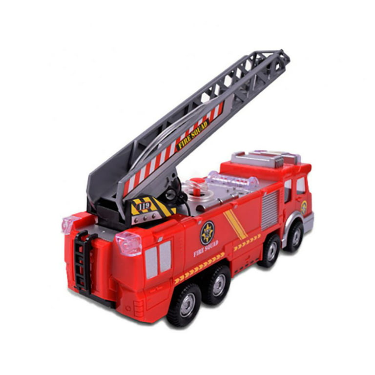 QISIWOLE Big Fire Truck Toy with Lights, Sounds, Sirens, 360