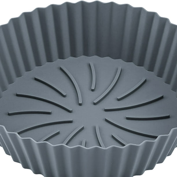 Bandeja De Freidora De Aire Bandeja de silicona para freidora de aire, reutilizable, para horno, microondas, molde para tartas (gris) Ndcxsfigh Libre de BPA