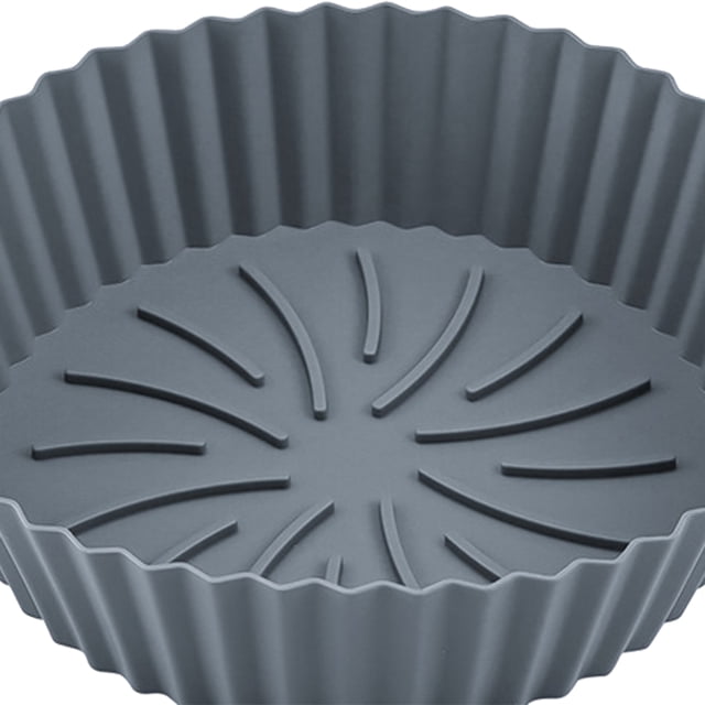 Bandeja De Freidora De Aire Bandeja de silicona para freidora de aire, reutilizable, para horno, microondas, molde para tartas (gris) Likrtyny Libre de BPA