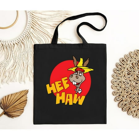 vintage Hee Haw Donkey Logo Country TV Show Men s White Navy Black Tote Bag-TH10243