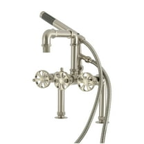 Kingston Brass AE6408RX Belknap 7" Center Deck-Mount Clawfoot Tub Faucet with Hand Shower, Brushed Nickel