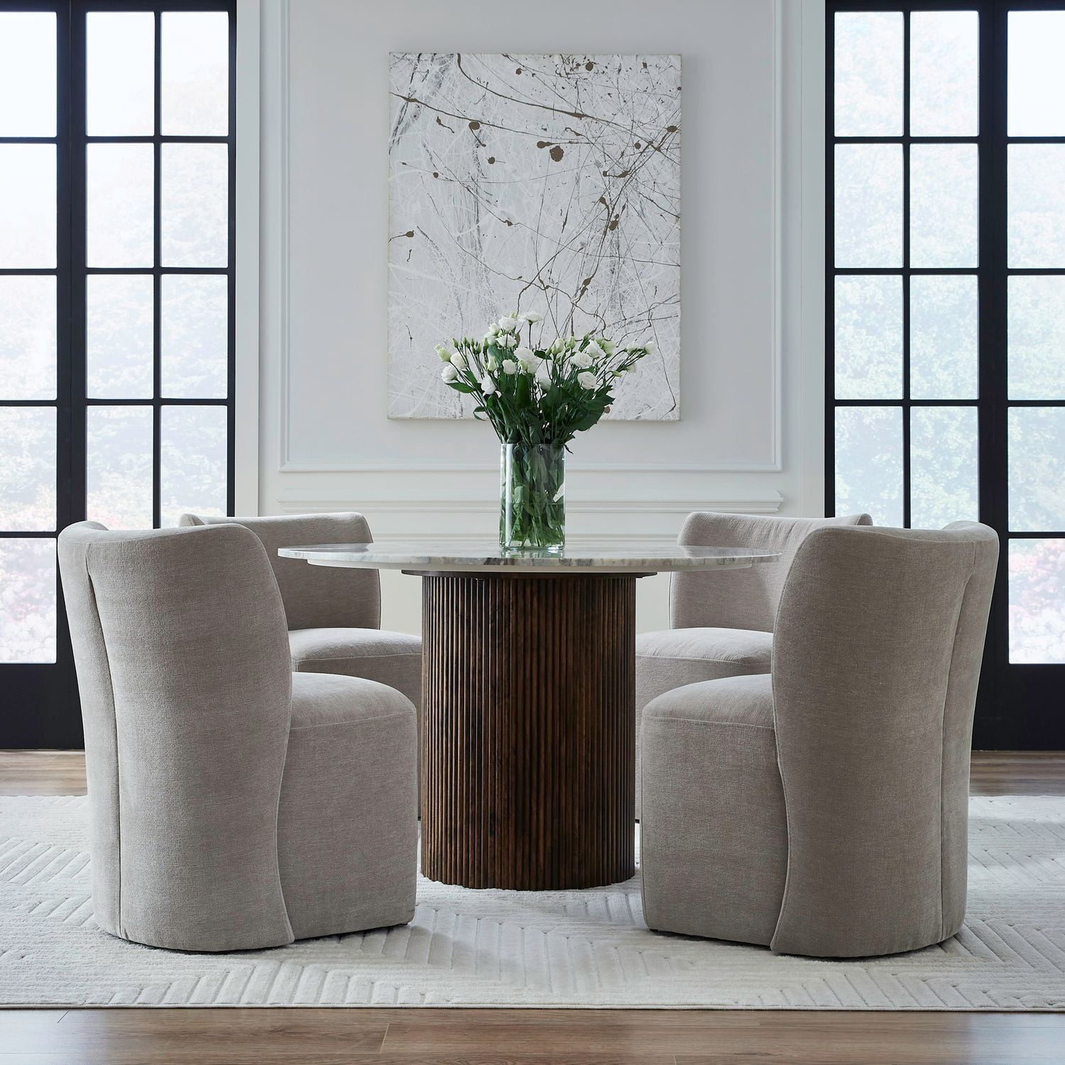 Liberty Furniture Accent Dining Chair with Castors - Rounded Back - Truffle