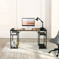 thumbnail image 4 of Escritorio con Repisa Inferior, Ahorro de Espacio Marrón+Negro (120 x 60 x 74cm) HOMEMAKE FURNITURE Industrial, 4 of 8