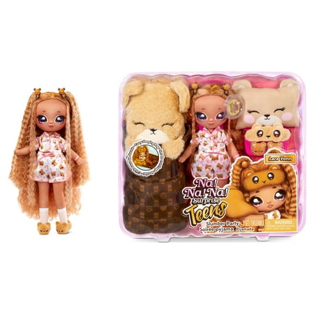 UPC: 0035051577416 | Na Na Na Surprise Teens™ Slumber Party Fashion Doll – Lara Vonn 11 inch Soft Fabric Doll Teddy Bear Inspired with Brunette Hair