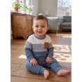 thumbnail image 5 of AceBaby Kids Boys Fall 2Pcs Outfit Sets for 3M-5Y, Contrast Color and Stripes Tops with Pants Toddler Clothes for Casual Daily, 5 of 9