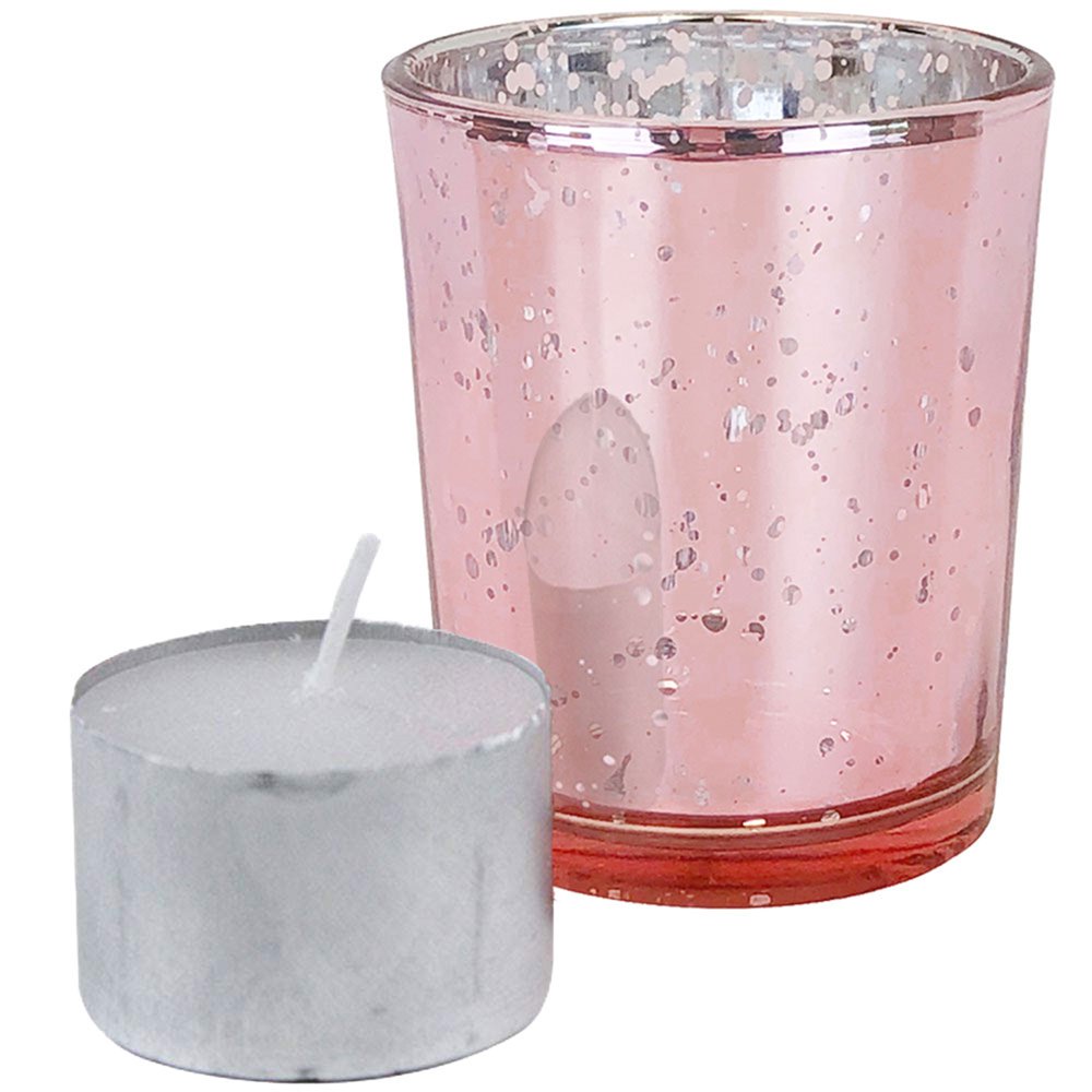 Just Artifacts Speckled Mercury Glass Votive Candle Holder 2.75"H