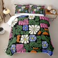 thumbnail image 2 of Homewish Colorful Boho Floral Quilt King,Vintage Daisy Flowers King Coverlet Set,3pcs, 2 of 7