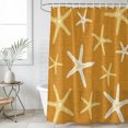 thumbnail image 4 of Vintage Yellow Orange Starfish Bathroom Shower Curtains with 12 Hooks Polyester Waterproof Shower Curtain for Stalls and Bathtubs Summer Coastal Beach Marine Decorative Bathroom Curtain 66x72 Inches, 4 of 9