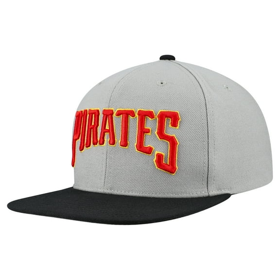 Men's Mitchell & Ness Gray Pittsburgh Pirates Cooperstown Collection Basic Flip Snapback Hat