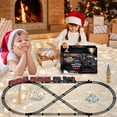 thumbnail image 5 of Electric Train Sets for Kids Metal Alloy Christmas Train Toys Steam Locomotive, Glowing Passenger Carriages,  Luxury Tracks, Light & Sounds Rechargeable Birthday Gifts for Boys Girls Red, 5 of 8