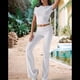 thumbnail image 4 of Pantalón de Traje de Corta Ajustado de Color Liso Gris L, 4 of 9