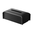 thumbnail image 1 of Soporte para caja de pañuelos de cuero de PU, funda para caja de pañuelos, soporte versátil para pañuelos faciales, para tocador de baño, oficina y Negro, 1 of 8