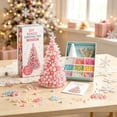 thumbnail image 2 of Dreamy Candy Style Christmas Tree Pearl Beaded Art DIY Craft Kit, 3D Sparkling Gentle Color Pearls Diamond Beads Craft Kit for Holiday Table Mantel Window Home Decoration Festive Friendship Gift, 2 of 5