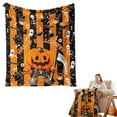 thumbnail image 2 of GQDIN Soft Cozy Halloween Blanket, Spooky Pumpkin Bat Spider Webs Print White Throws for Couch Bed Home Decoration Gifts, Fuzzy Fleece Halloween Throw Blanket for Kids Adults, 2 of 9
