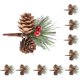 thumbnail image 1 of 20 piezas púas de bayas rojas de Navidad, rama de acebo Artificial con piñas y bayas rojas, púas florales para vacaciones de invierno, 1 of 5