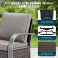 thumbnail image 5 of Unnifurnzi Patio Swivel Glider Outdoor Chair-All Weather Wicker Patio Swivel Rocking Chairs Patio Chairs for Deck Porch Lawn Garden Backyard-Brown/Gray, 5 of 7