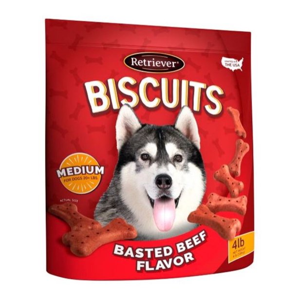 Retriever Biscuits 7981896739 4lb Medium Basted Beef Flavor Bones Dog