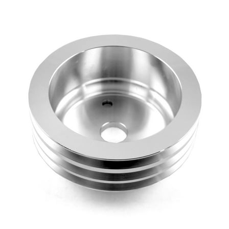 Speedmaster PCE239.1006 Compatible with Chevy SBC 350 Billet Aluminum Short Water Pump Swp 3 Groove Crank Pulley