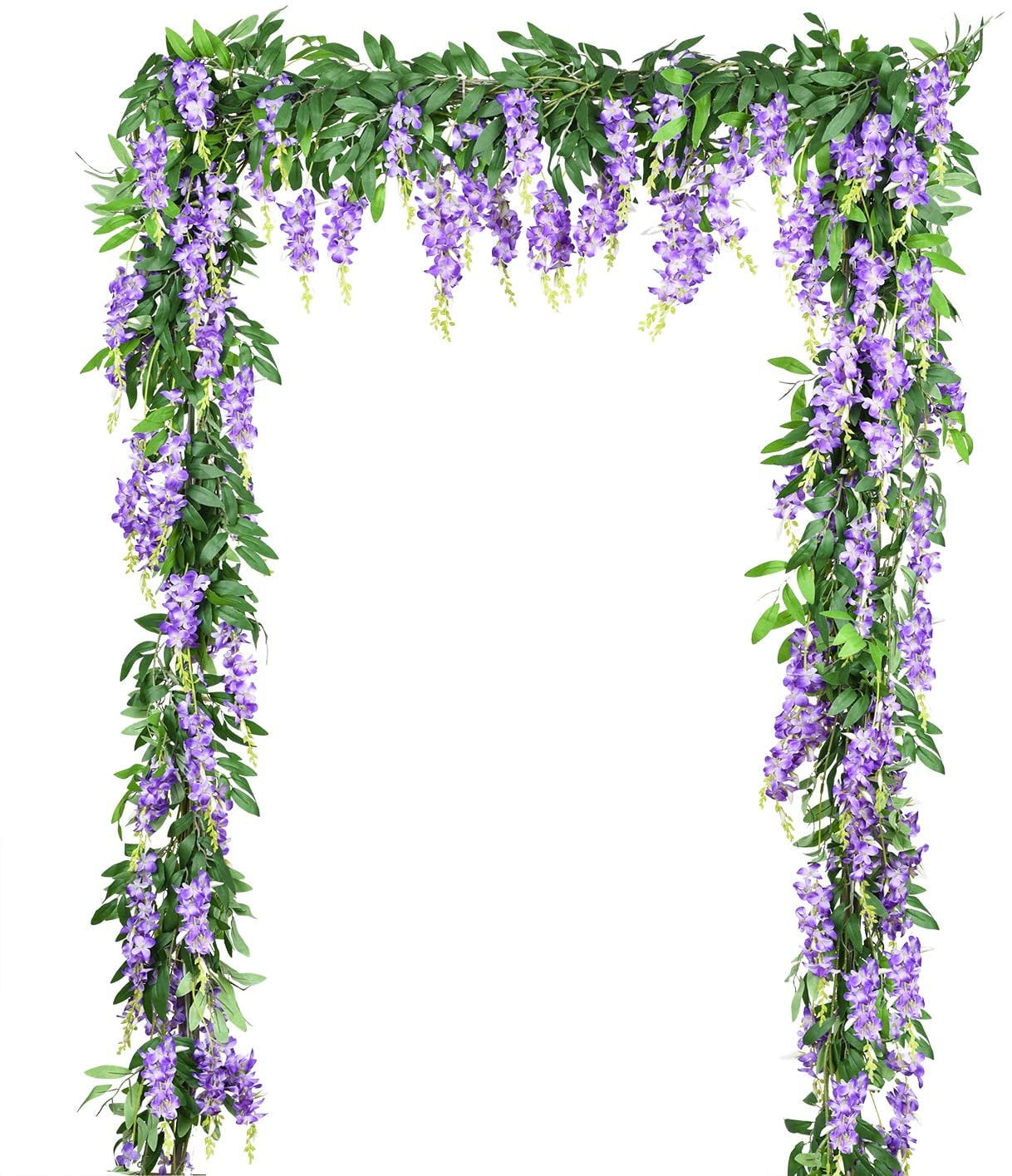 Viworld 2Pcs 6Ft/Piece Artificial Flowers Wisteria Garland Artificial Wisteria Vine Hanging