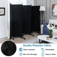 thumbnail image 5 of 6-Panel Folding Room Divider 6FT Rolling Privacy Screen w/ Lockable Wheels Black For Daily Life, 5 of 10