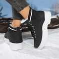thumbnail image 4 of Wowcloth Women's Fashion Casual Winter Lined Ankle Boots - Warm Fleece-Lined Round Toe Front Lace-Up Platform Booties with Solid Color Design for Cold-Weather Outfits, 4 of 9
