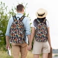 thumbnail image 4 of Goofa The Nightmare Before Christmas Pattern Durable Canvas Daypack - High-Quality Vintage Backpack, Compact & Versatile for Travel and Everyday Use-Small, 4 of 5