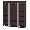 thumbnail image 5 of Tcbosik Clothes Rack with Cover, 5-Tier Clothing Storage Organizer with Shelves and Hanging Rod for Home, Apartment, Space Saving, Dark Brown, 5 of 7