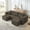 Brown + Foam + 3 Seat, variant on 94.1" modular Sectional Sofa,Compressed Corduroy couch, Comfy Compression Sofa for small spaces, Beige