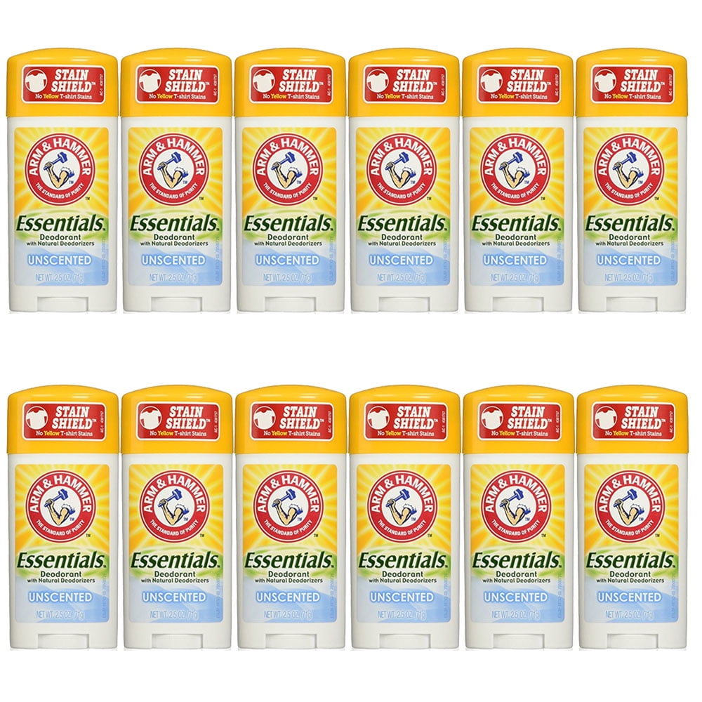 (Pack of 12) Arm And Hammer Essentials Natural Deodorant, Unscented, 2.5 oz