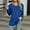Blue, variant on CaiJunJia Long Sleeve Tops,Women's Long Sleeve Solid Color Pleated Tops V Neck Casual Shirts Loose Fit Blouses Tees, Fall Winter Clothes