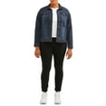 thumbnail image 3 of New Look Juniors' Plus Size Distressed Denim Jacket, 3 of 5
