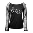 thumbnail image 3 of TSADFHJI Hauts de Noël Élégants pour Femmes Plus Femmes Chandail Léger Aguichant Manches Longues Haut Design en Filet Rhinestine Col Rond Automne Hiver Tenue Décontractée Chemisier à Bretelles pour Fête TG Blanc, 3 of 5