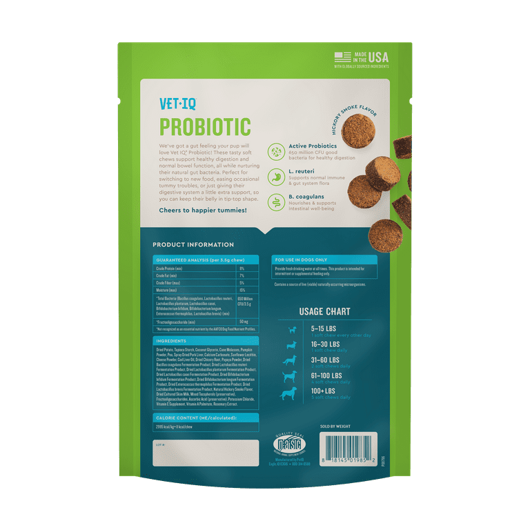 Vet IQ Probiotic Soft Chews for Dogs, 60 Count photo 2