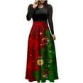 thumbnail image 2 of Lilgiuy Women's Christmas Print Colorful Long Dress Short Sleeve Print Dresses Beach Casual Maxi Sundress for Anniversary Graduation, 2 of 5