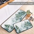thumbnail image 5 of 2-Piece Kitchen Rugs Set Non-Slip Mats Carpet Floor for Kitchen, Bathroom (19.7"x27.6" & 19.7"x47.2") Green Snowy Forest Scene, 5 of 7